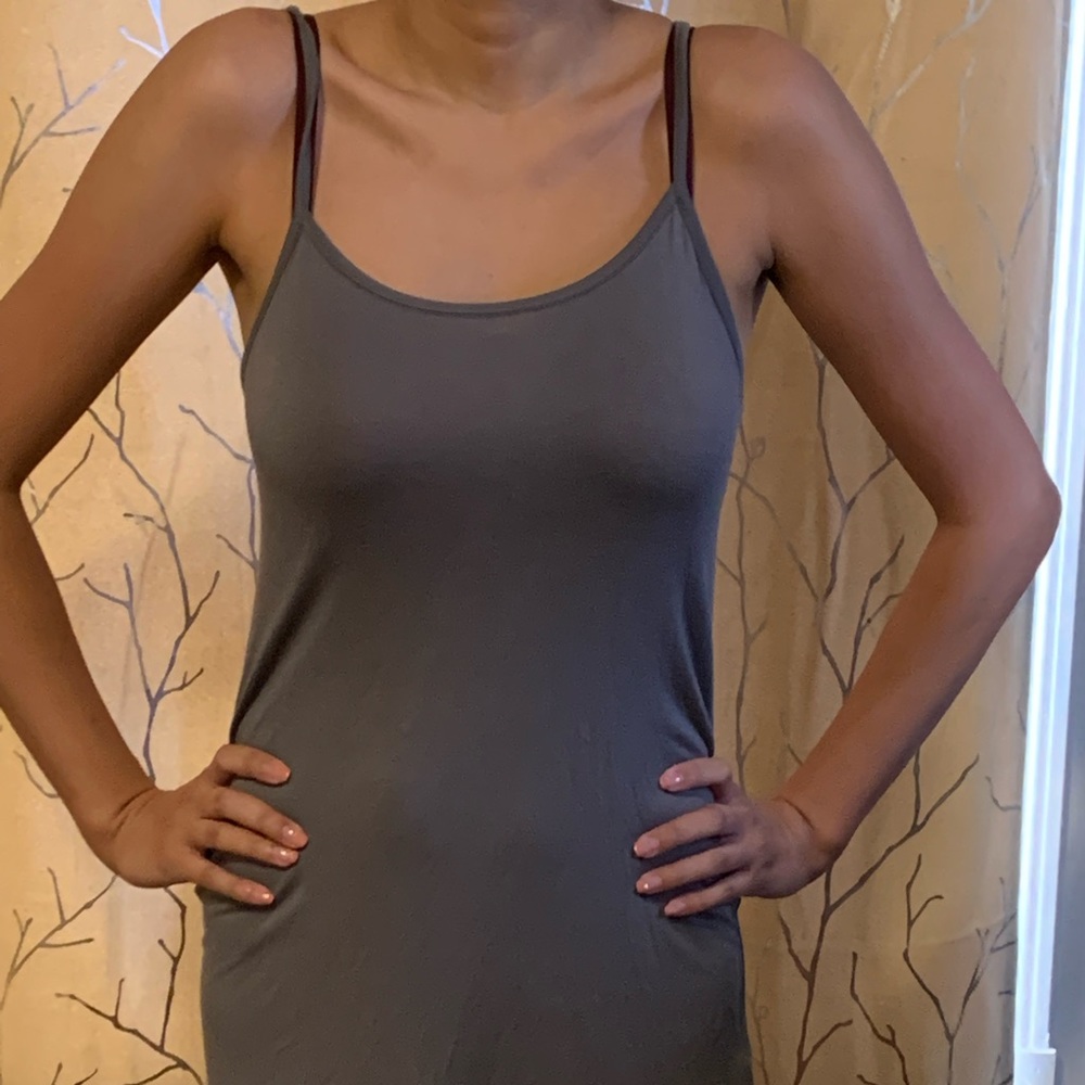 Gray Tank Top Mini Dress